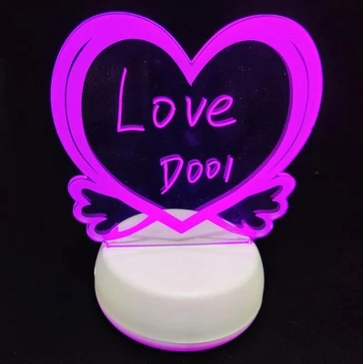 Acrylic Dry Erase Board with Stand as a Glow Memo LED Letter Message Board - Image 1 of 4