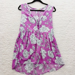 Blouse Size M Pink Purple Babydoll Bloomcore Coquette Whimsycore Soft Girl Tank - Picture 1 of 10
