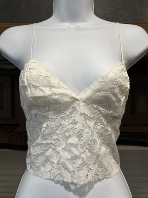 INTIMATELY by FREE PEOPLE SIZE XS SEXY WHITE LACE BRA BRALETTE SPAGHETTI STRAP - Image 1 of 4