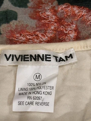 Top Vivienne Tam Mujer Estampado Floral 100% Nylon/Forro 100% Poliéster Talla M Foto 1 de 4