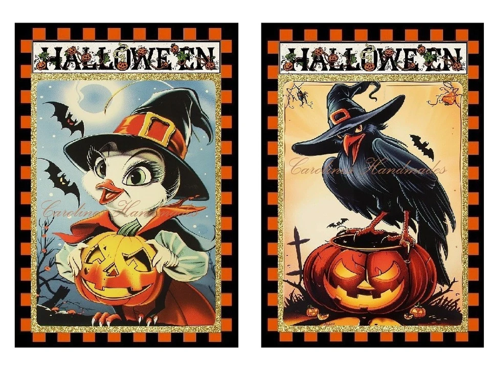 Bloques de edredón de tela de algodón retro años 50 Halloween A Designer MULTI-TAMAÑO Foto 1 de 1