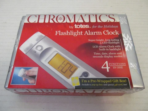 Totes Chromatics Flashlight Alarm Clock 4 Functions in One Cover