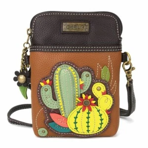 New Chala Cell Phone Purse Crossbody Pleather Convertible CACTUS Brown gift - Picture 1 of 6