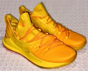 UNDER ARMOUR Curry 5 Yellow Orange Basketball Shoes Sneakers NEW Mens Sz 15 - Picture 1 of 8