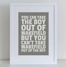 Wakefield (Or Any Custom Placename) Boy/Girl A4 Unframed Word Wall Art Poster