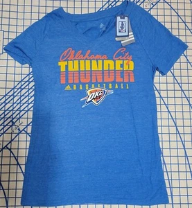 Oklahoma City Thunder V-Neck NBA adidas OKC Women's T-Shirt Size Large - Picture 1 of 12