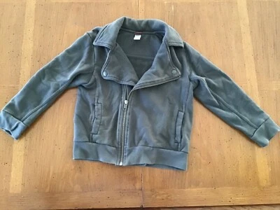 Usado en Excelente Condición Niños Gris Moto Chaqueta Colección Tea Talla 6 Cremallera Sudadera Convertible Foto 1 de 4