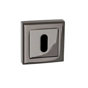 Chiave di stato Escutcheon su rosa quadrata nero nichel serratura porta piastra protettiva - Foto 1 di 1