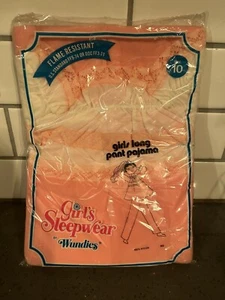 New NOS Girls Pajamas Pink Vintage Long Sleeve Top Pants Set Wundies Sz 10 USA - Picture 1 of 3