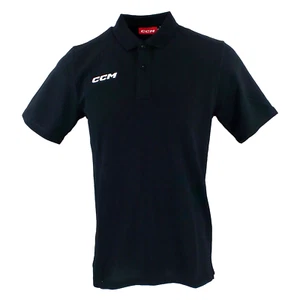 CCM Hockey Short Sleeve Team Polo Shirt Senior/Adult (OSS5TA)-Black - Picture 1 of 2