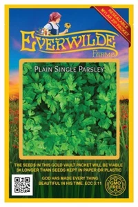 1000 Plain Single Parsley Seeds - Everwilde Farms Mylar Seed Packet - Picture 1 of 3