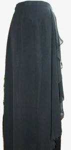 Adrianna Papell Black Long Skirt Sheer Layers Ruffle Front Skirt NWT 8 - Picture 1 of 9