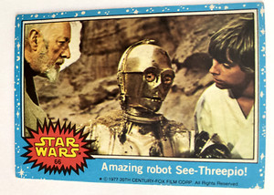Australian Scanlens Star Wars 1977 Card #66 Amazing robot C-3PO - Exc Con