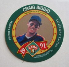 CRAIG BIGGIO Houston ASTROS 1991 KING-B BASEBALL CARD DISC #13 of 24