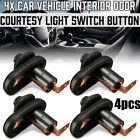 Door Light Switch Car Plastic + Metal Replacement Universal 4PCS Black