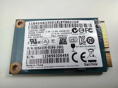 SanDisk SDSA5DK-016G-1001 16GB mSATA Solid State Drive SSD - Image 1 of 2