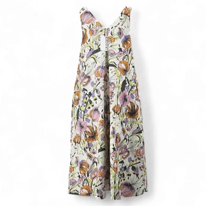M&S JAEGER Midi-Etuikleid reine Baumwolle Blumen V-Ausschnitt UVP 150,00 € - Bild 1 von 4