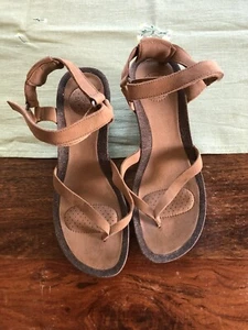 Teva Sandale Keilabsatz Riemen Braun Leder Gr.40 - Bild 1 von 5
