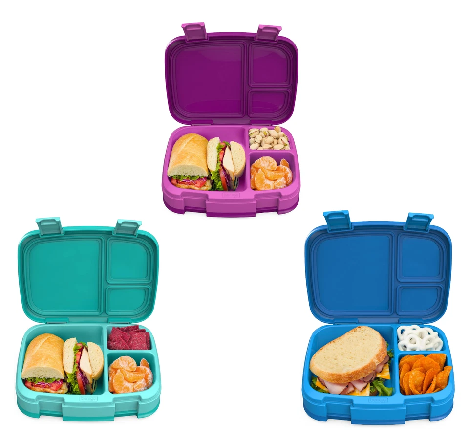 Bentgo свежий ланч бокс-сет, 4 отсека - синий, морской, фиолетовый, (1 упаковка и 2 упаковки) - Изображение 1 из 1