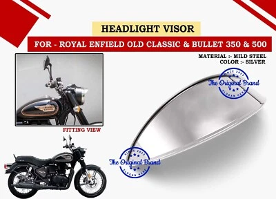 ROYAL ENFIELD HEADLIGHT VISOR "FOR OLD CLASSIC & BULLET 350 & 500" - Изображение 1 из 4