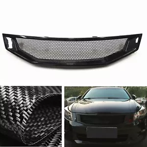 Carbon Fiber Front Bumper Grille Mesh For Honda Accord 2008-2010 2009 Black - Picture 1 of 8