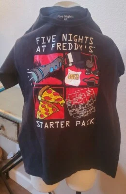 Camiseta Five Nights at Freddys negra Starter Pack. Talla - Grande 14/16 Foto 1 de 3