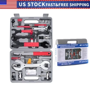 44Pcs Bike Bicycle Repair Tools Tool Kit Set Home Mechanic Cycling Tool Set - Picture 1 of 9
