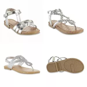 Toddler Girls' Metallic Silver or Pink Sandals, Cora, Kora, or Nora.asst sizes. - Picture 1 of 9