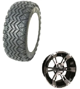 Golf Cart 20-10-12 Excel All Trail RADIAL Tire on Excel 114 Mach/Black SET of 4 - Picture 1 of 3