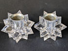 2X Vintage Clear Perspex Atomic Starburst Candlesticks / Candle Holders
