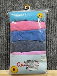 Cat and Jack Panties Girls Large Briefs Cotton Pack of 6 Underwear Solid New - Picture 1 of 4