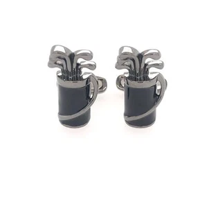 Juego de gemelos de palos de golf esmaltados para hombre plata estornino 925 - Imagen 1 de 3