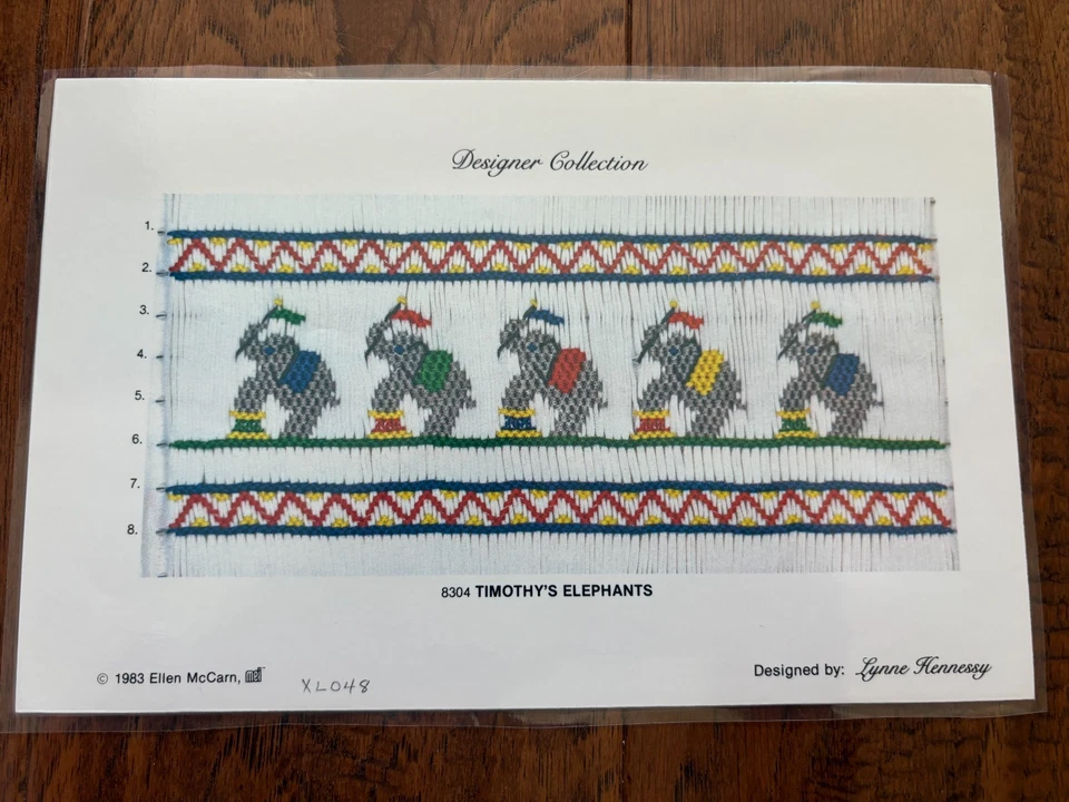 Timothy's Elephants Smocking Plate Ellen McCarn 8304 1983 Foto 1 de 1