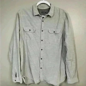Converse Mens Chucks Black Canvas Gray Button Down Shirt L Streetwear Skater - Picture 1 of 9
