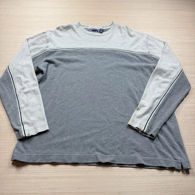 Vintage 90s Y2K Gap T Shirt Striped Dark Gray Skater Mall Goth Raver Large - Image 1 of 4