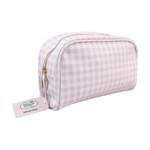 Clearance Cosmetic Make-Up Bag Large Travel Pouch Toiletry Case Pink Gingham - Picture 1 of 2