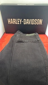 Harley Davidson Mens 33×32 Black Jeans Cotton Straight Leg Pants RN 103819 - Picture 1 of 14