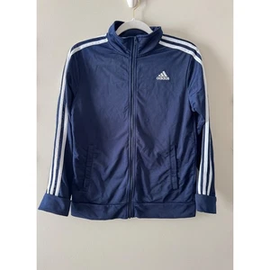 Adidas Youth Size L (14/16) Full Zip Navy Blue Track Jacket - Picture 1 of 6