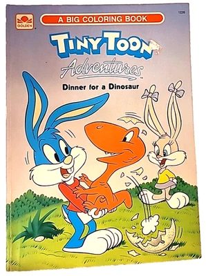 Vtg Golden A Big Coloring Book: Tiny Toon Adventures Dinner for a Dinosaur Bugs - Image 1 of 4