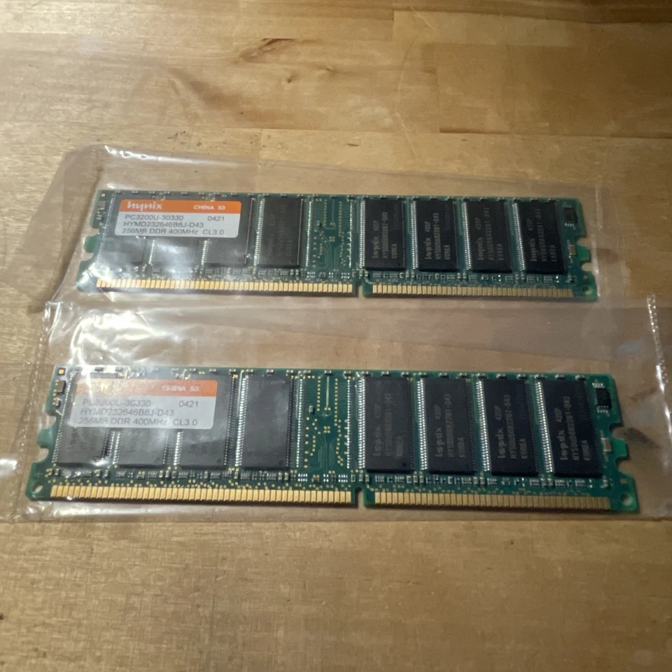HYNIX 256MB RAM Desktop Memory HYMD232646B8J-D43/ PC3200U-30330/ 0420 DDR-1 Unit - Image 1 of 4