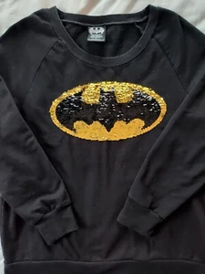 BATMAN Girls Sweatshirt w/Sequins. Size Large. Long Sleeves. - Picture 1 of 6
