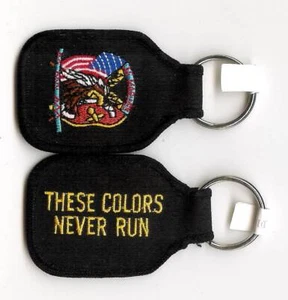 UNITED STATES MARINE CORPS ( USMC ) THESE COLORS NEVER RUN EMBROIDERED KEY FOB - Picture 1 of 1