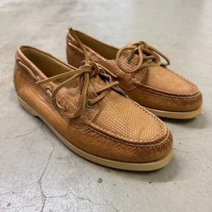 Lounge Lizards Boat Shoes Genuine Lizard Leather Made Brazil 332 Size 7.5B 8031 - Picture 1 of 17