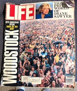 Life Magazine August 1989 Woodstock 20th  music love festival  Diane Sawyer TV - Picture 1 of 5