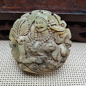 Chinese jade,collectibles,manual sculpture,Ancient jade god statue pendent1041 - Picture 1 of 6