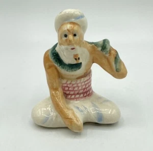Vintage 1950s Japan Snake Charmer Salt Shaker with Cork Cross Leg Ceramic 3" H - Picture 1 of 8