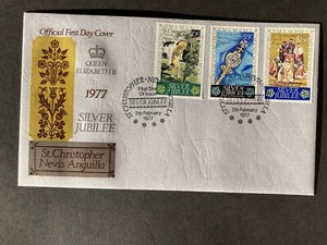 St Christopher Nevis Anguilla FDC Silver Jubilee Stamps 1977 - Picture 1 of 1