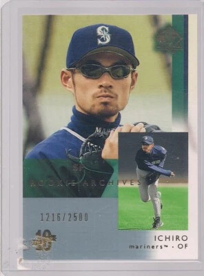 ICHIRO SUZUKI ROOKIE ARCHIVES 1216/2500 2003 UPPER DECK SP AUTHENTIC BASEBALL - Image 1 of 2