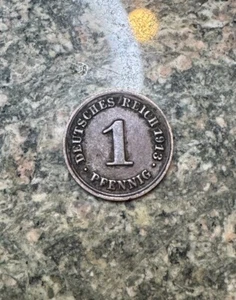 Coin German Empire Empire 1 Pfennig 1913 F - Picture 1 of 5