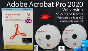 Adobe Acrobat Pro 2020 Vollversion Box + CD Win/Mac Englisch Student/Teacher NEU - Bild 1 von 11